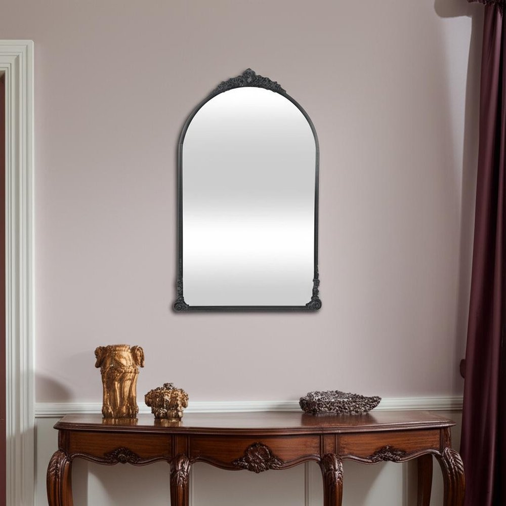34" Black Metal Arch Accent Mirror — view 10