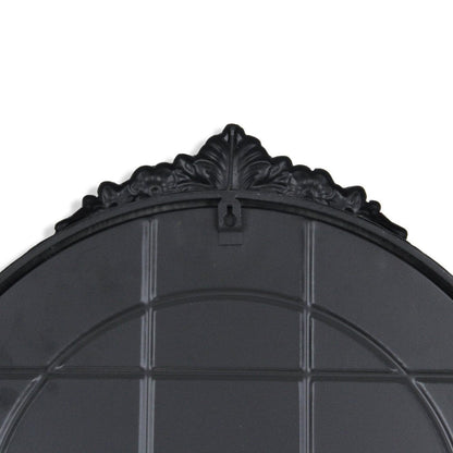 34" Black Metal Arch Accent Mirror