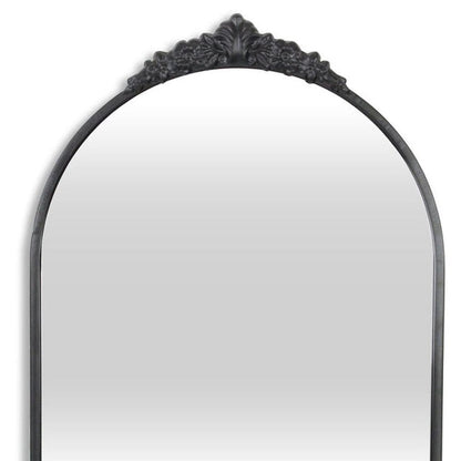 34" Black Metal Arch Accent Mirror