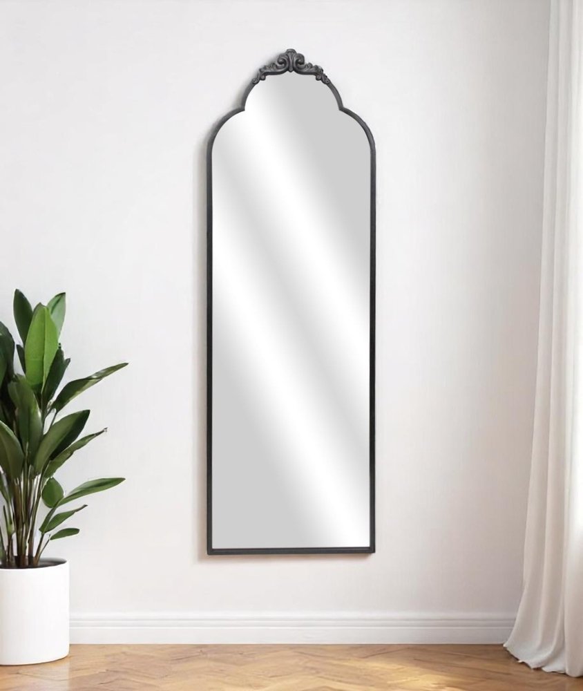 65" Black Metal Arch Full Length Hanging Mirror HomeRoots