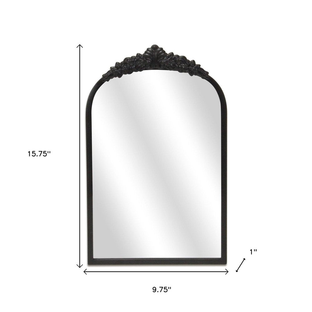 16" Black Metal Arch Accent Mirror HomeRoots