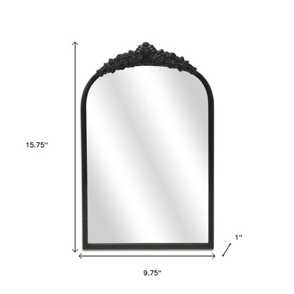 16" Black Metal Arch Accent Mirror HomeRoots