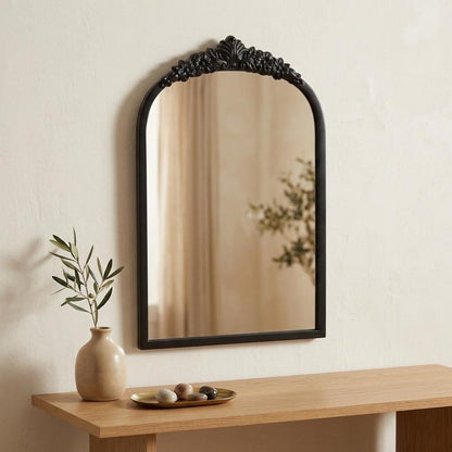 16" Black Metal Arch Accent Mirror HomeRoots