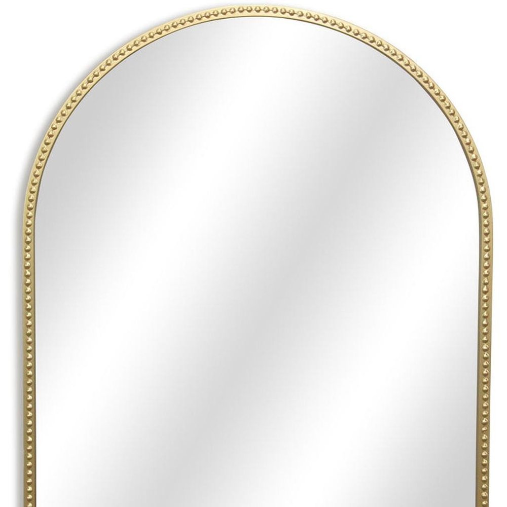 34" Gold Metal Beaded Arch Accent Mirror HomeRoots