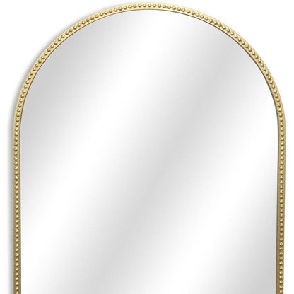 34" Gold Metal Beaded Arch Accent Mirror HomeRoots