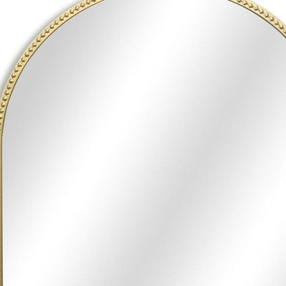 34" Gold Metal Beaded Arch Accent Mirror HomeRoots