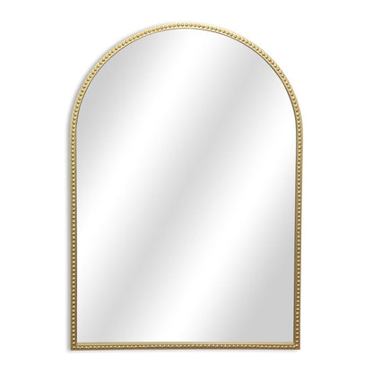 34" Gold Metal Beaded Arch Accent Mirror HomeRoots