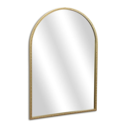 34" Gold Metal Beaded Arch Accent Mirror HomeRoots