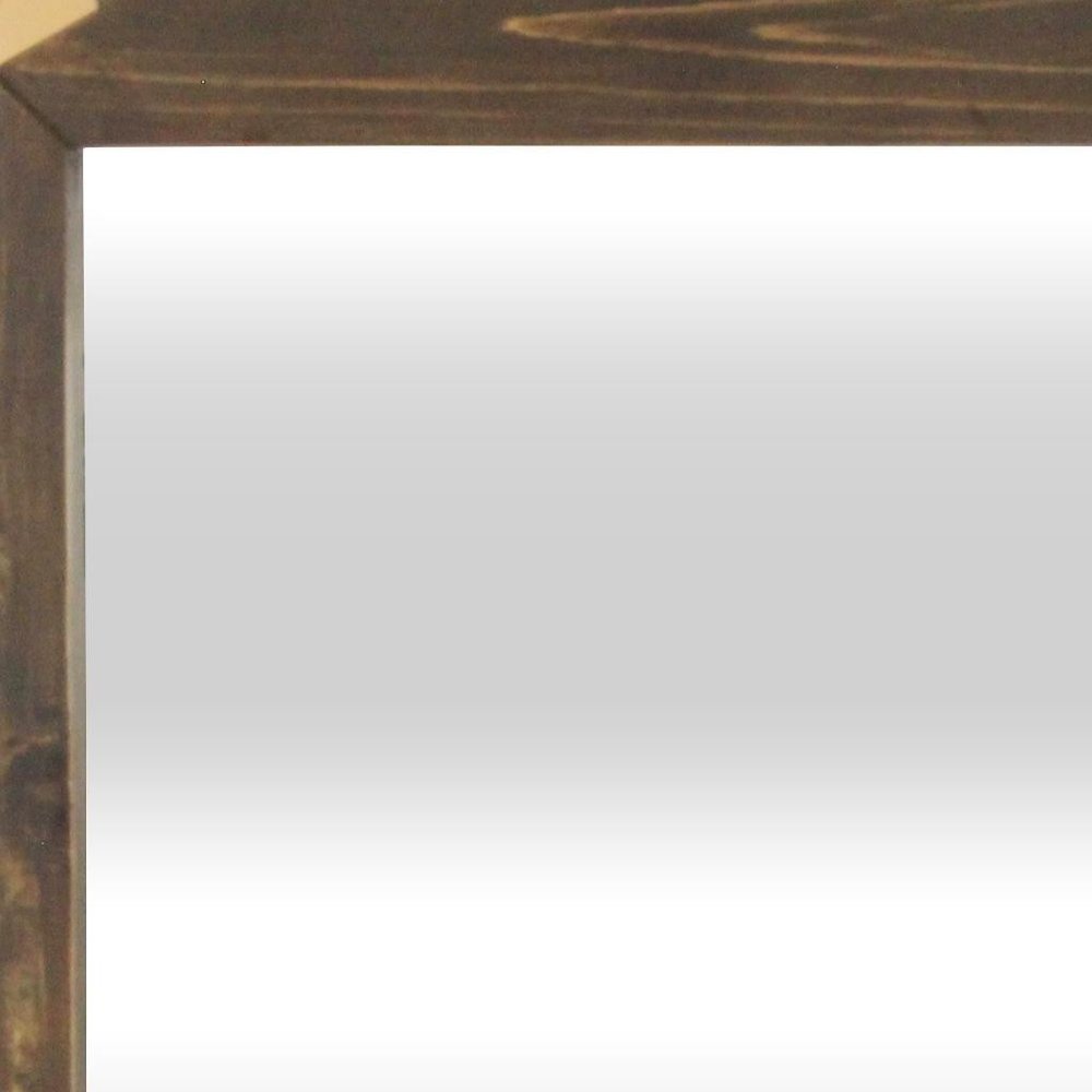 22" Brown Wood With Gold Bows Square Accent Mirror HomeRoots