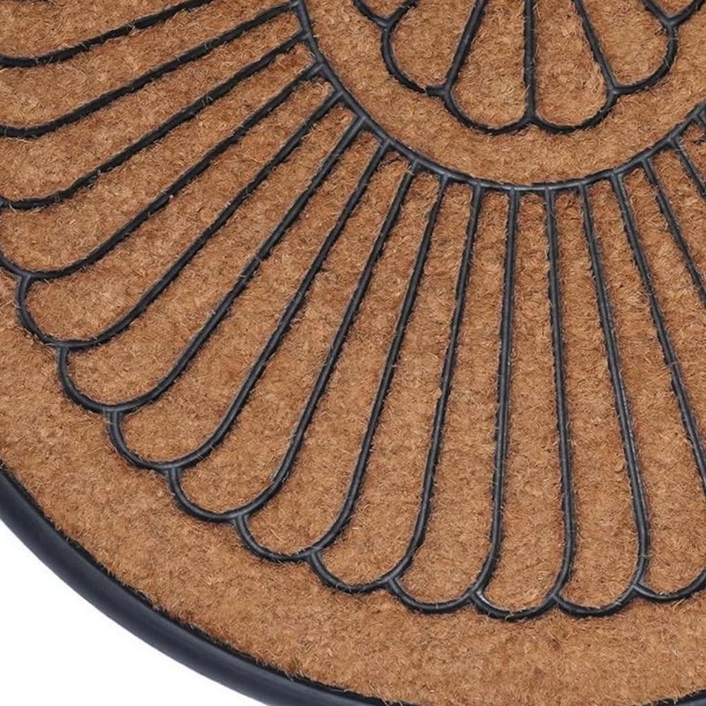 24" X 36" Black And Natural Semi Circle Outdoor Coir And Rubber Door Mat — view 6