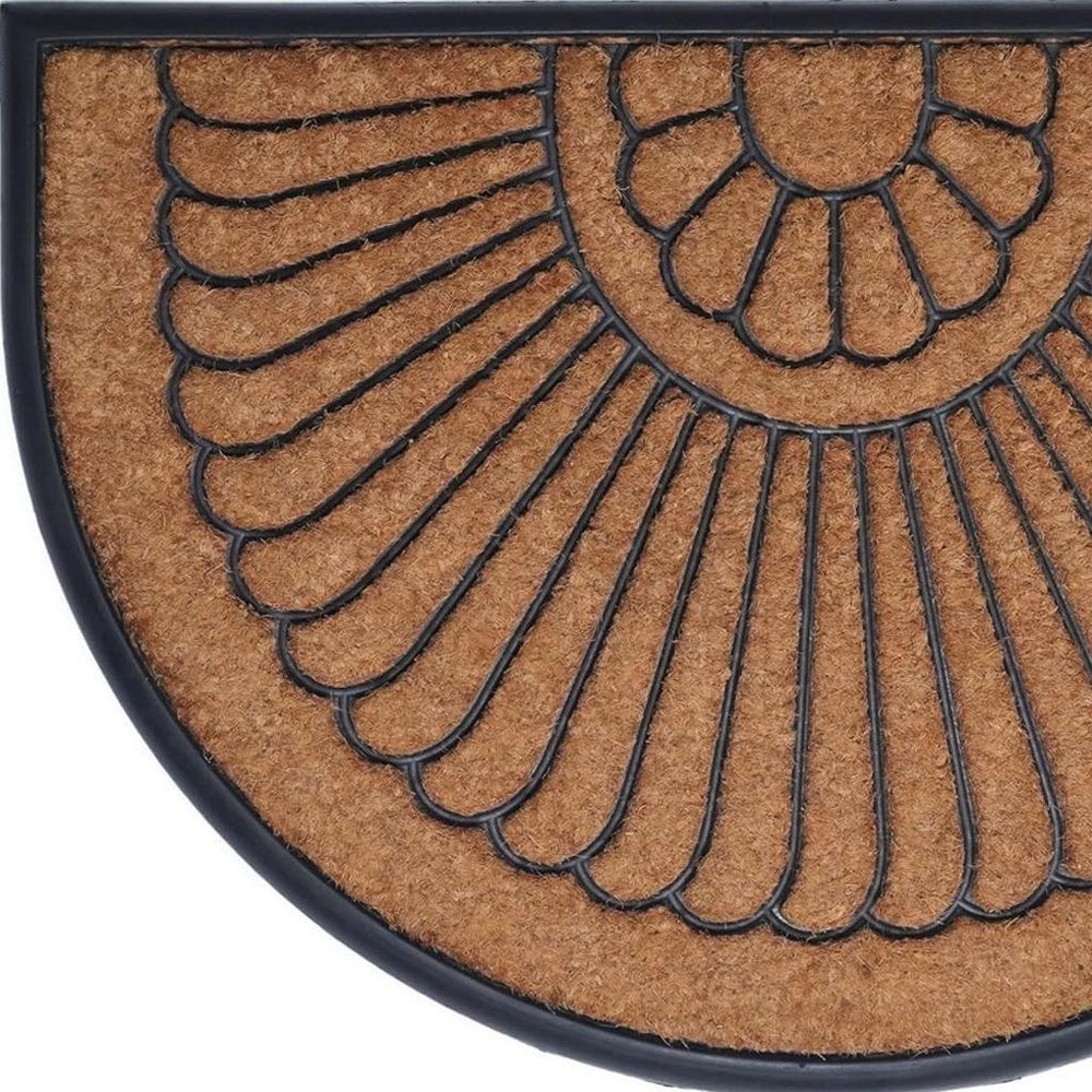 24" X 36" Black And Natural Semi Circle Outdoor Coir And Rubber Door Mat — view 7
