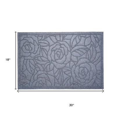 18" X 30" Gray Floral Outdoor Polypropylene Door Mat HomeRoots