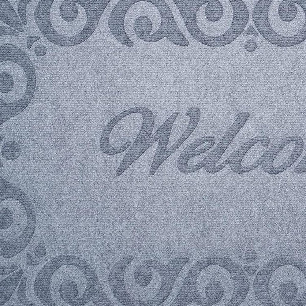 18" X 30" Gray Scrollwork Border Welcome Outdoor Polypropylene Door Mat — view 3