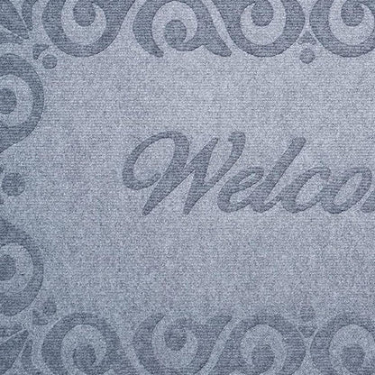 18" X 30" Gray Scrollwork Border Welcome Outdoor Polypropylene Door Mat