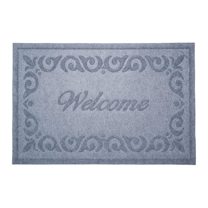 18" X 30" Gray Scrollwork Border Welcome Outdoor Polypropylene Door Mat