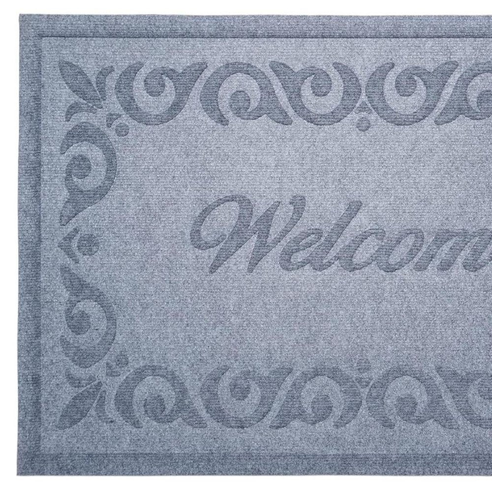 18" X 30" Gray Scrollwork Border Welcome Outdoor Polypropylene Door Mat — view 5