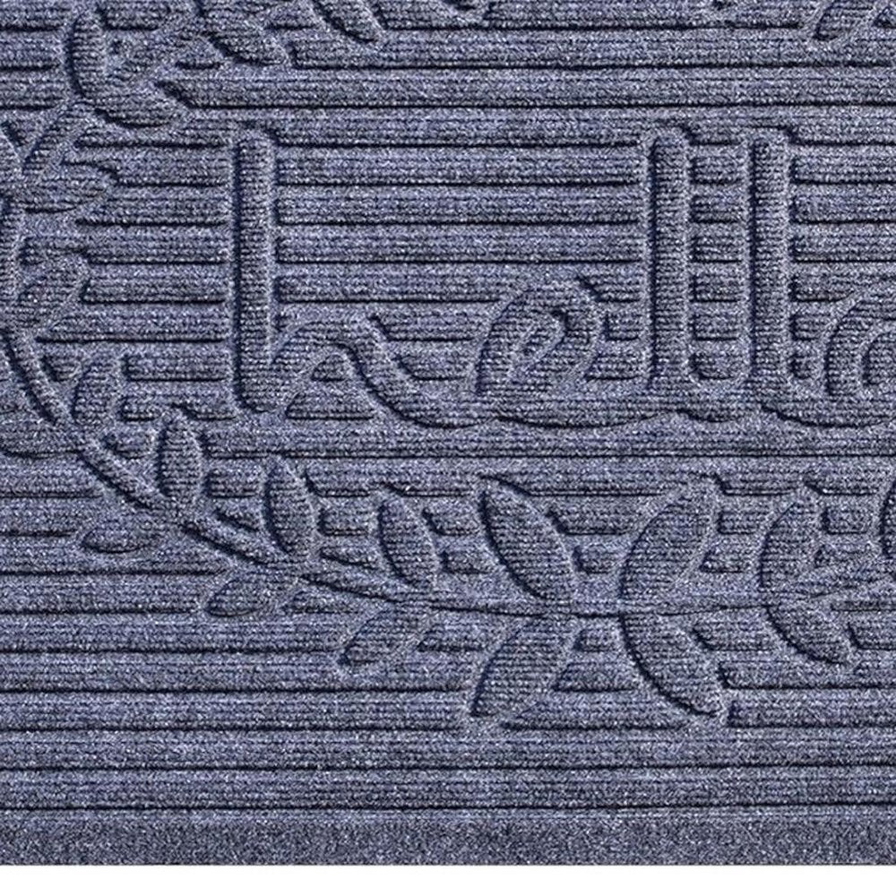 24" X 36" Dark Gray Striped Hello Outdoor Polypropylene  Door Mat — view 7