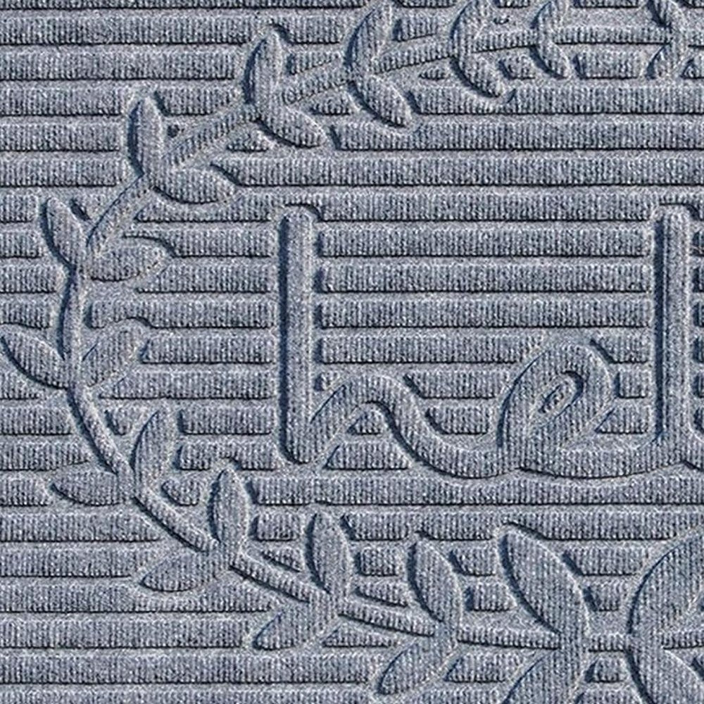 24" X 36" Gray Striped Hello Outdoor Polypropylene Door Mat — view 2