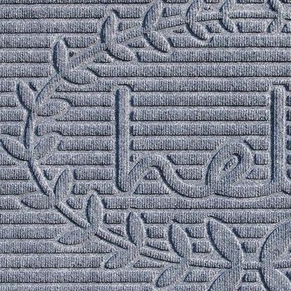 24" X 36" Gray Striped Hello Outdoor Polypropylene Door Mat