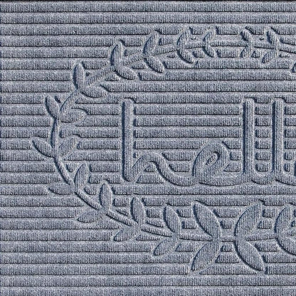 24" X 36" Gray Striped Hello Outdoor Polypropylene Door Mat
