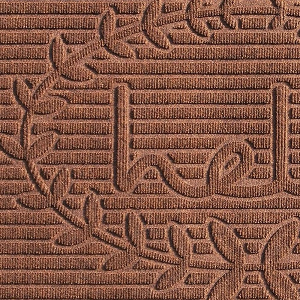 24" X 36" Brown Striped Hello Outdoor Polypropylene Door Mat — view 3