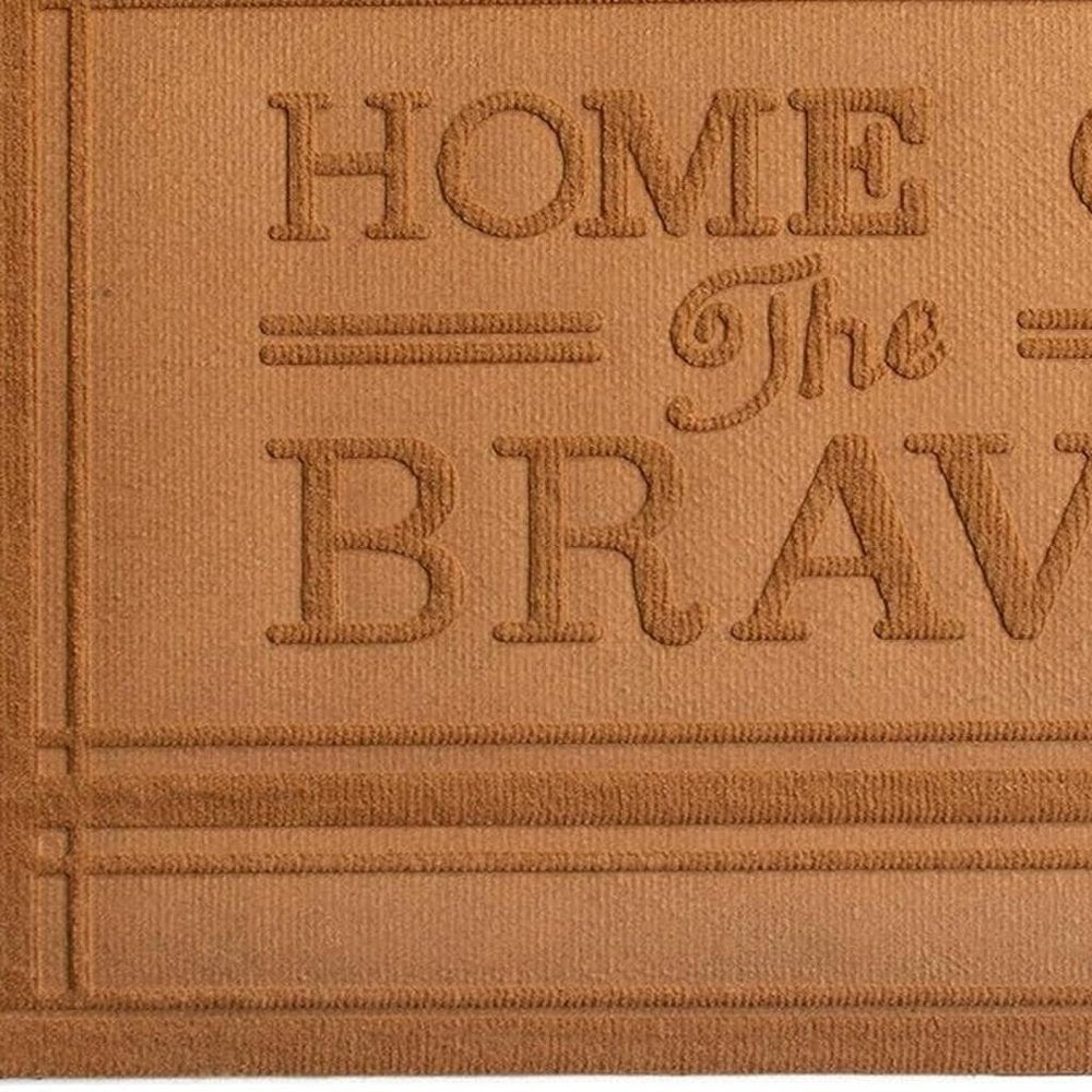 24" X 36" Brown Striped Border Home Of The Brave Outdoor Polypropylene Door Mat — view 5