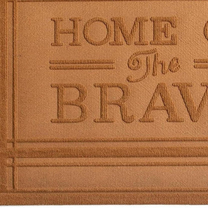 24" X 36" Brown Striped Border Home Of The Brave Outdoor Polypropylene Door Mat