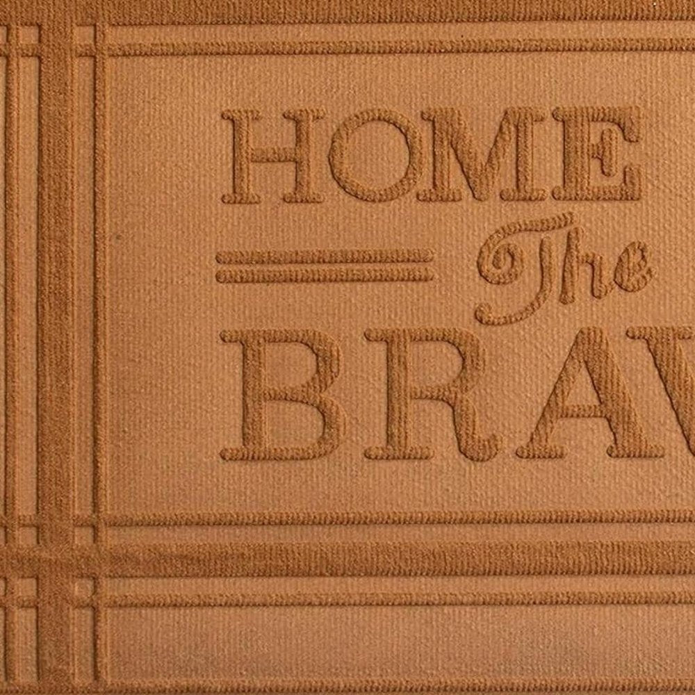 24" X 36" Brown Striped Border Home Of The Brave Outdoor Polypropylene Door Mat — view 4