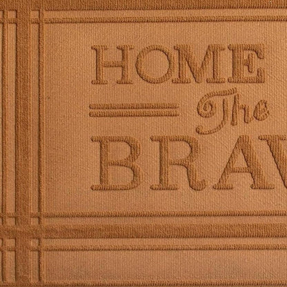24" X 36" Brown Striped Border Home Of The Brave Outdoor Polypropylene Door Mat