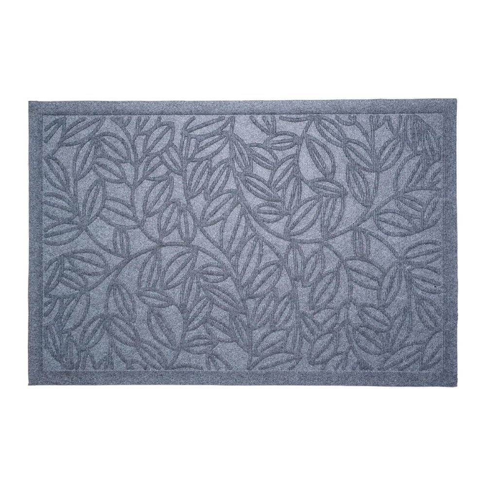 24" X 36" Gray Botanical Leaves Outdoor Polypropylene Door Mat — view 5