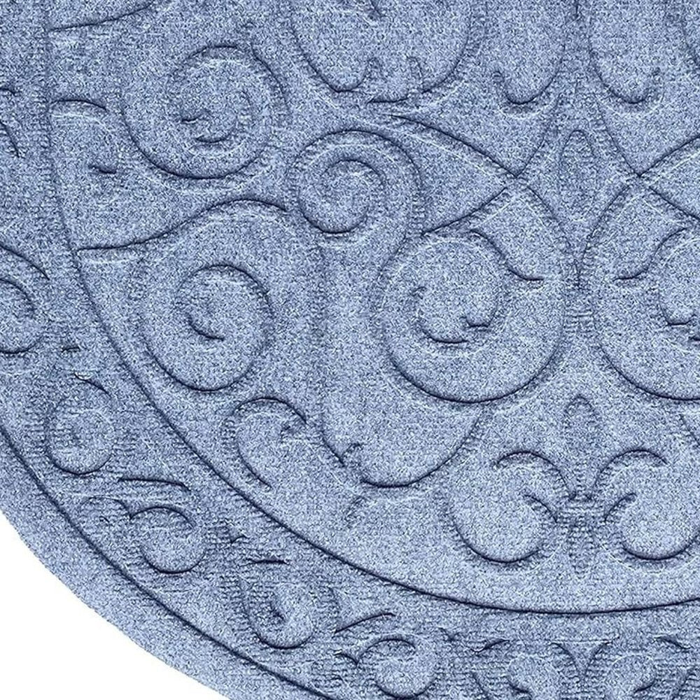 24" X 36" Gray Scrollwork Semi Circle Outdoor Polypropylene Door Mat — view 12