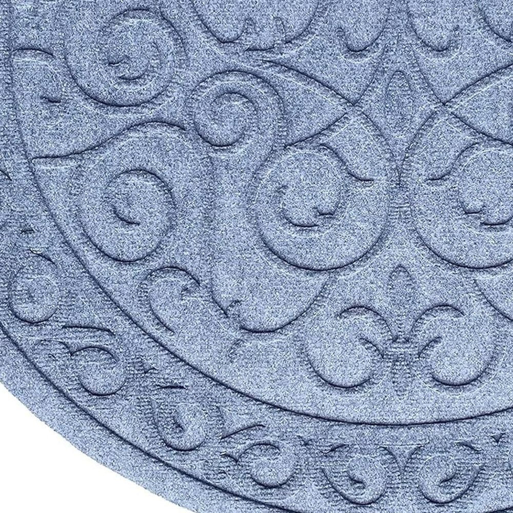 24" X 36" Gray Scrollwork Semi Circle Outdoor Polypropylene Door Mat — view 13
