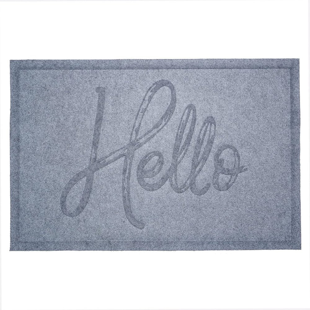 24" X 36" Gray Hello Outdoor Polypropylene Door Mat — view 8