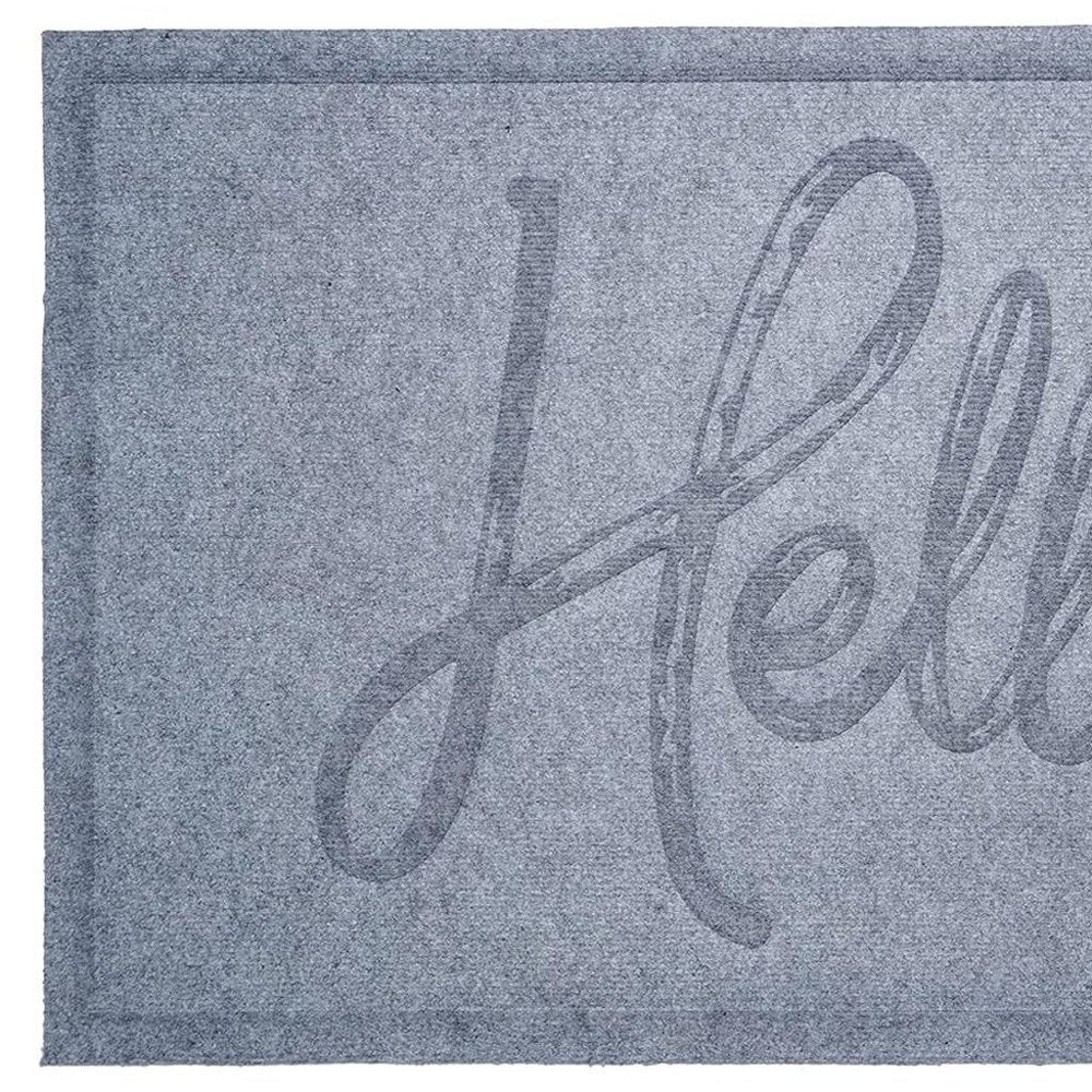 24" X 36" Gray Hello Outdoor Polypropylene Door Mat