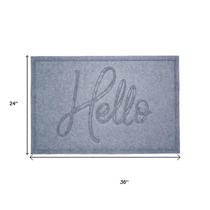 24" X 36" Gray Hello Outdoor Polypropylene Door Mat