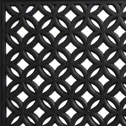 18" X 30" Black Geometric Outdoor Rubber And Rubber Door Mat