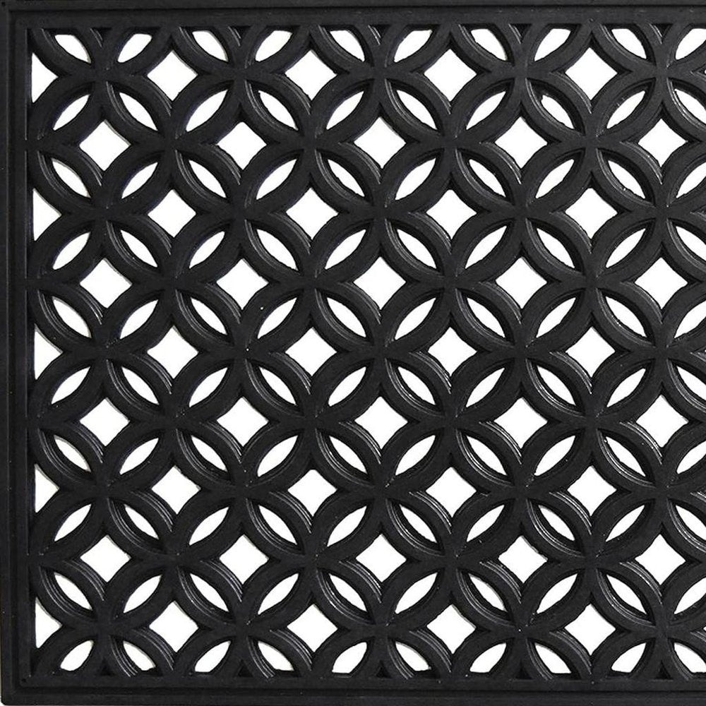 18" X 30" Black Geometric Outdoor Rubber And Rubber Door Mat — view 6
