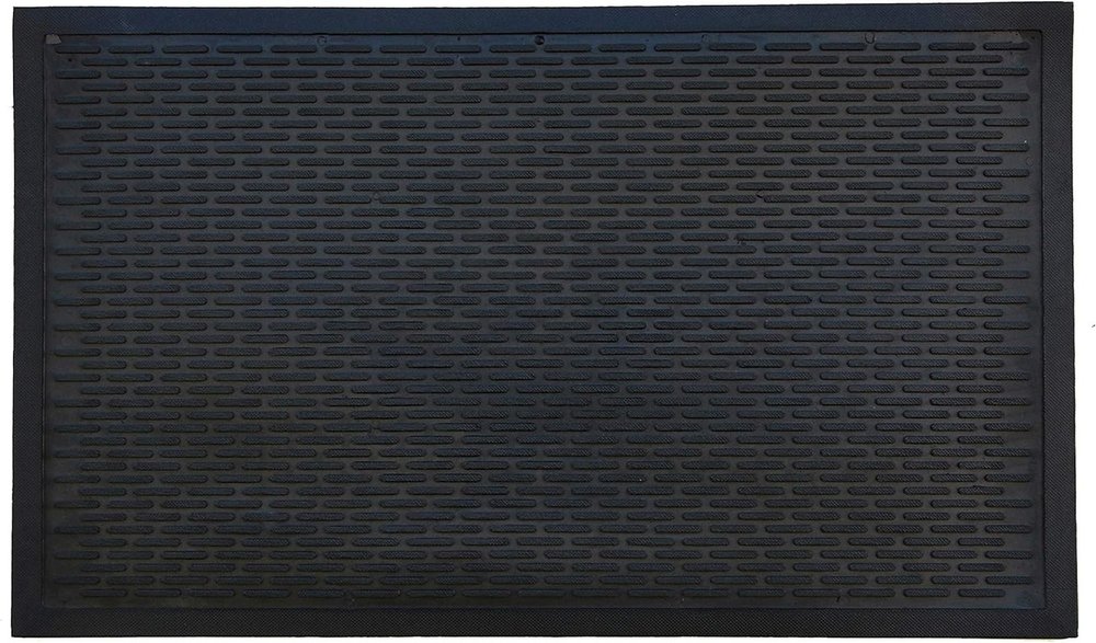 22" X 34" Black Ridged Lines Outdoor Rubber Door Mat — view 3