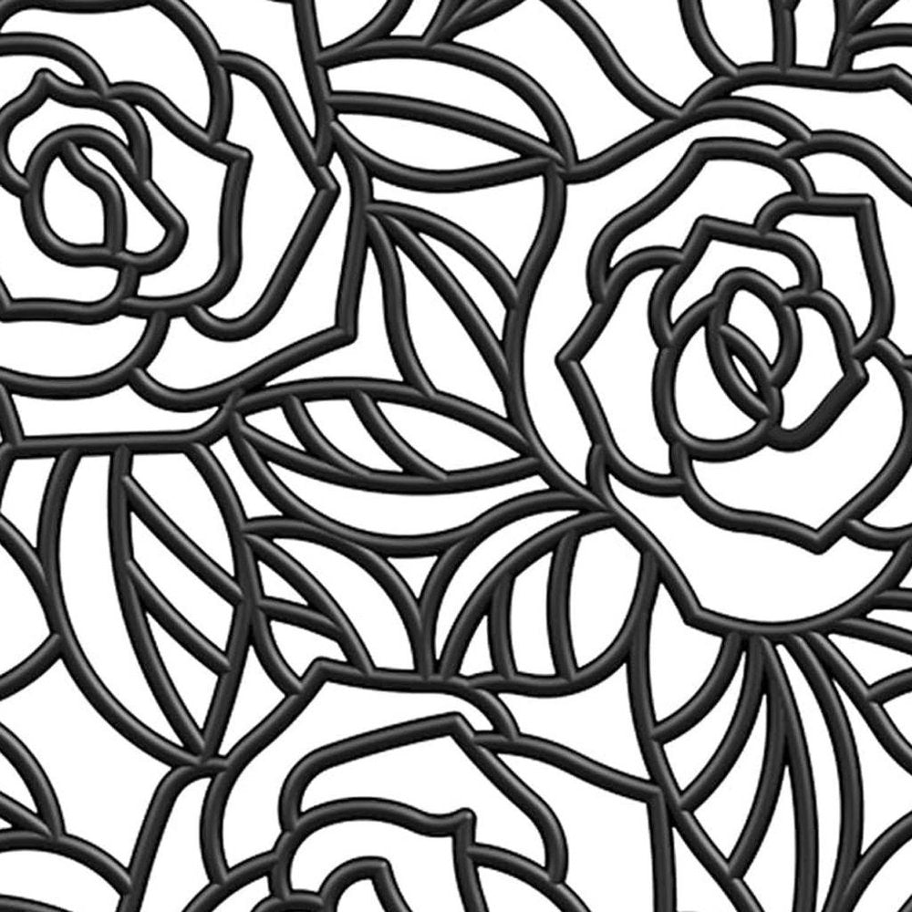 24" X 36" Black Floral Outdoor Rubber Door Mat