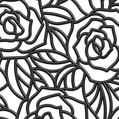 24" X 36" Black Floral Outdoor Rubber Door Mat