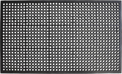 36" X 36" Black Geo Circles Outdoor Rubber Door Mat
