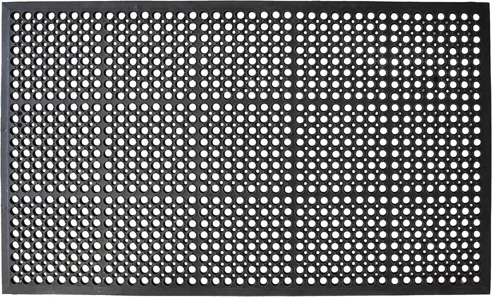 36" X 36" Black Geo Circles Outdoor Rubber Door Mat — view 3