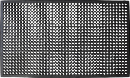 36" X 36" Black Geo Circles Outdoor Rubber Door Mat