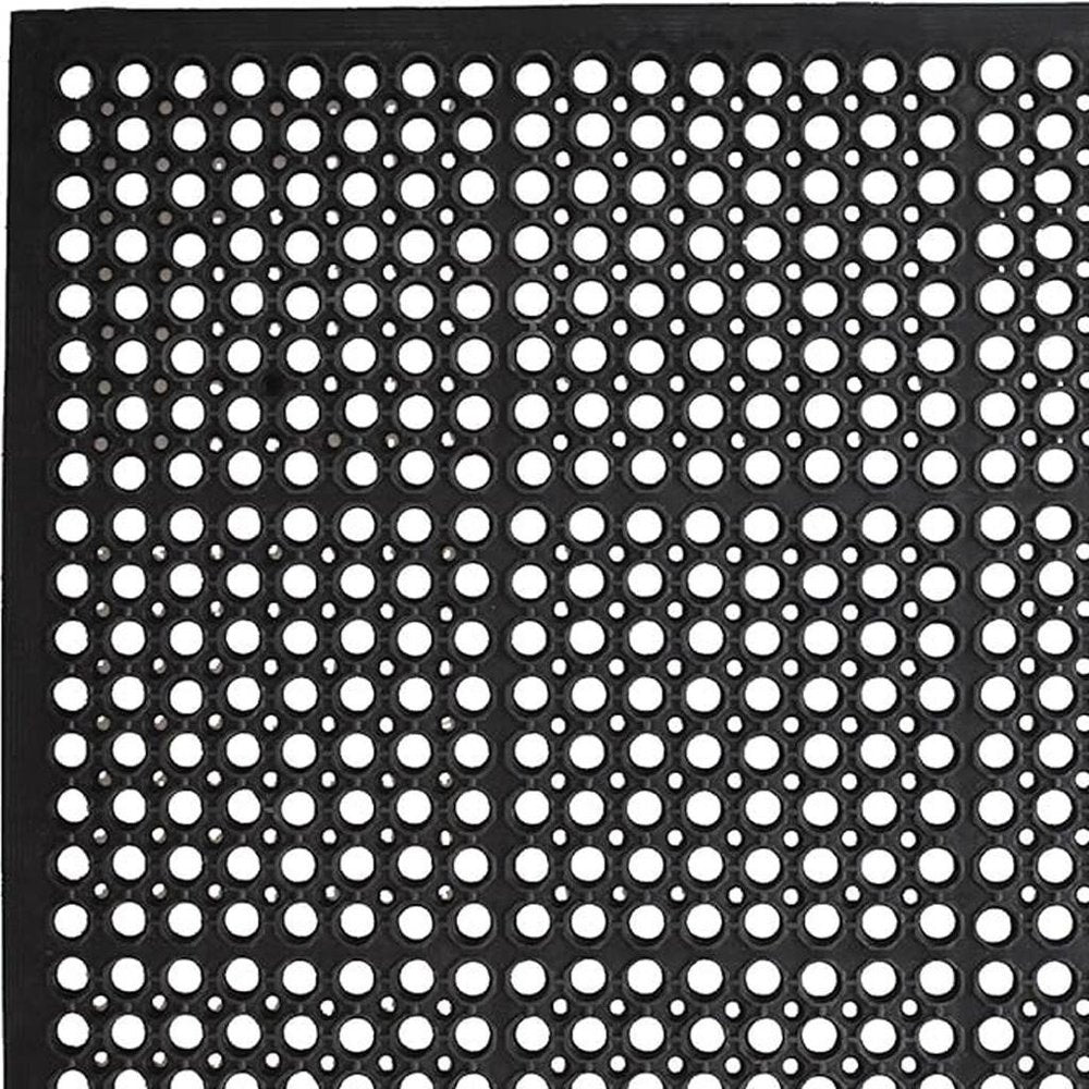 36" X 36" Black Geo Circles Outdoor Rubber Door Mat — view 4