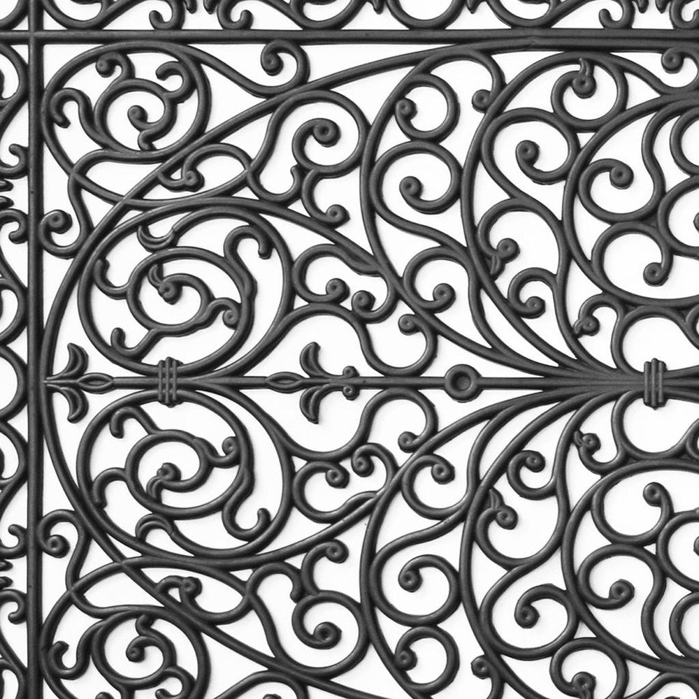 36" X 72" Black Scrollwork Outdoor Rubber Door Mat — view 5