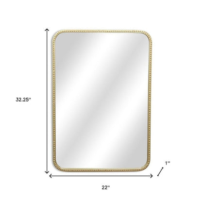 32" Gold Metal Beaded Accent Mirror HomeRoots