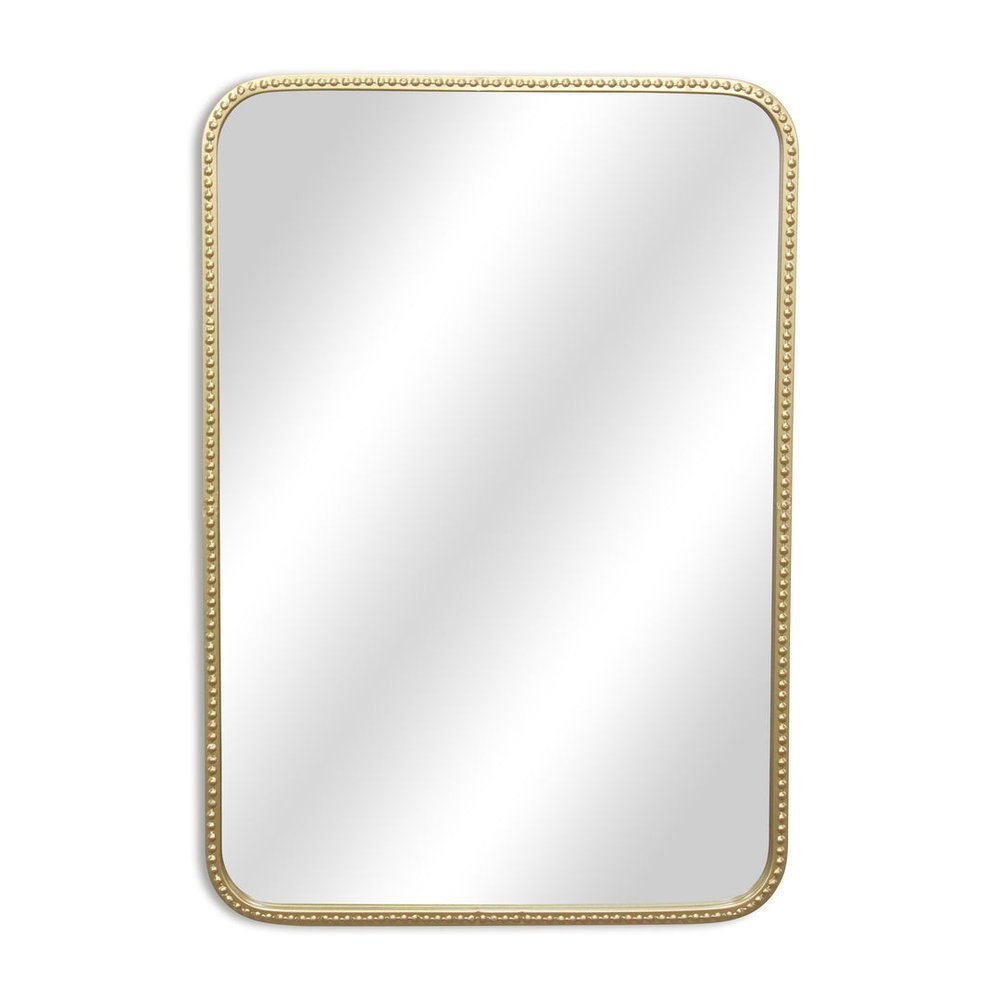 32" Gold Metal Beaded Accent Mirror HomeRoots