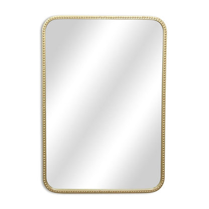 32" Gold Metal Beaded Accent Mirror HomeRoots