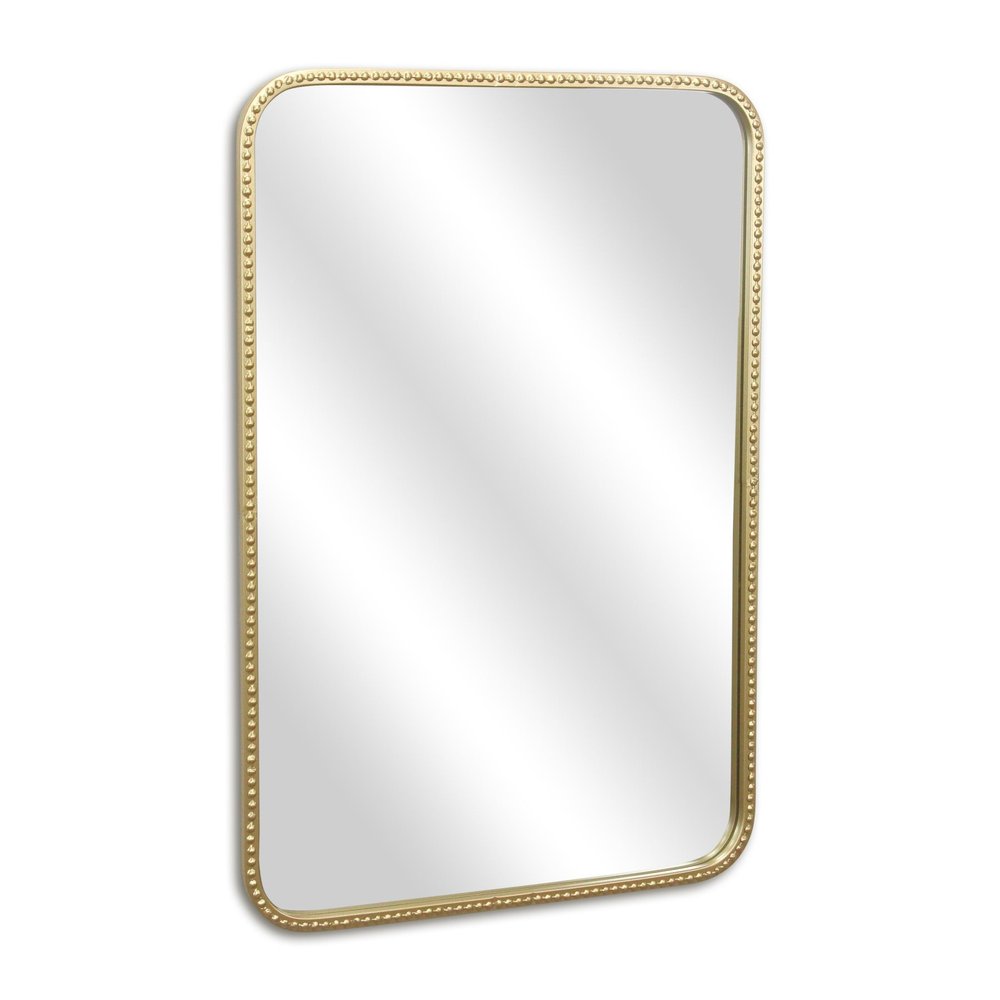 32" Gold Metal Beaded Accent Mirror HomeRoots
