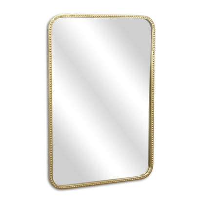 32" Gold Metal Beaded Accent Mirror HomeRoots